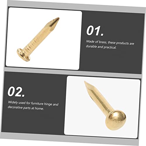 200 Pzas Clavos redondos de latón para cajas decorativas y bisagras de muebles miniatura 3