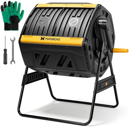MAYGROVE compostador 200L de 2 Compartimentos compostador Girator...