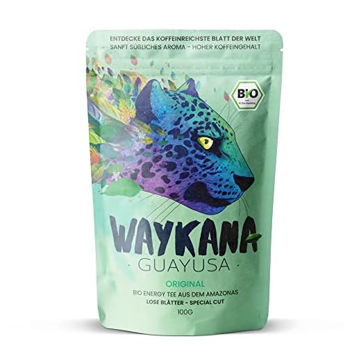 Ekologisk Guayusa te från Waykana – Den naturliga energiräcken från regnskogen – mer koffein och mjukare arom än Mate – Direct Trade från Ecuador – 100 g