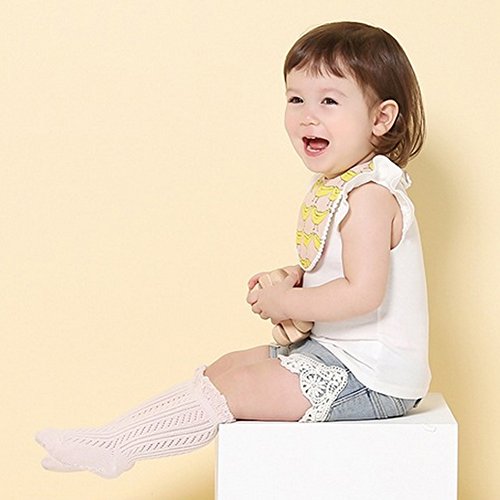Actlati 4327891191 Baby Girls Knee High Socks Hollow Out Anti-Skid Knitting Stockings Suitable thumb #4