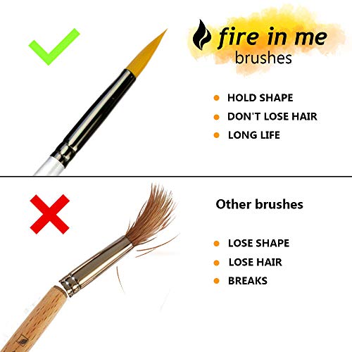 fire in me Miniature Paint Brushes Best Small Paint Brush Set of 7 Pieces Model Detail Painting Brushes Tiny, Mini, Micro Paintbrushes for Face Painting, Fine Detailing