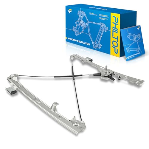 Image of PHILTOP Front Right Passenger Side Power Window Regulator only Compatible with Chevrolet Silverado 1500, Silverado 2500 HD, Silverado 1500 Classic, Tahoe, 1500,2500 HD Classic Replaces 740-518, / Pins