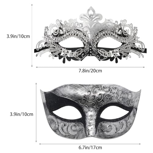 Image of Coddsmz Couple Masquerade Mask Set - Venetian & Mardi Gras Mask for Women & Men