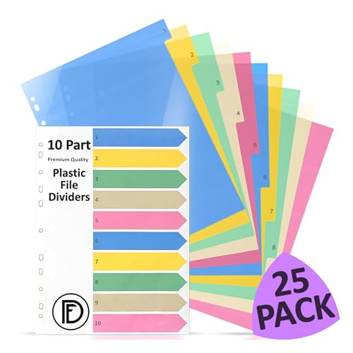Intercalaires A4 plastique pastel pour organiser vos cours et dossiers de télétravail
