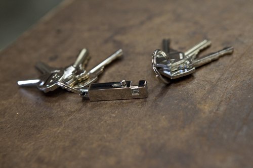 KEY-BAK Quick Release Side Slide, Pull Apart Key Chain Accessory with 2 Split Rings, Rectangle (5 Pack) (0321-101)
