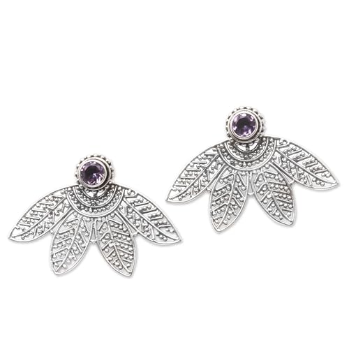 Boucles d'oreilles améthyste Jungle en argent pour un style bohème chic