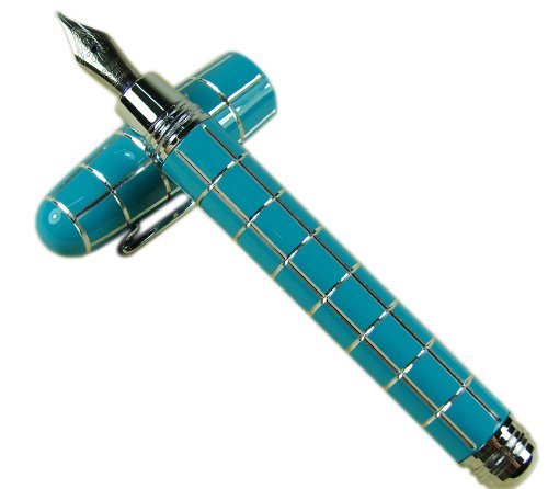 Amazon | Lanxivi Fuliwen ブルーチェック銀線樹脂万年筆のペン先