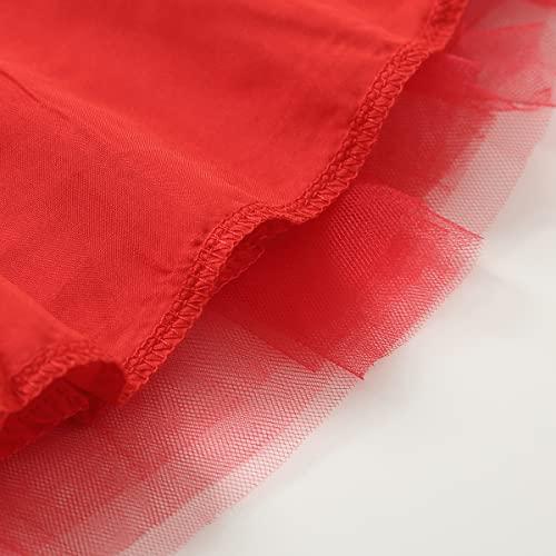 Toddler Kids Baby Girls Birthday Princess Outfits Dress Vest Sleeveless Shirt Tutu Skirt Summer Skirt Set Clothes With Crown A-Red #TOP4