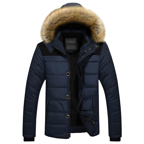 Veste à capuche rembourrée hommes contre le froid doudoune imperméable en cuir