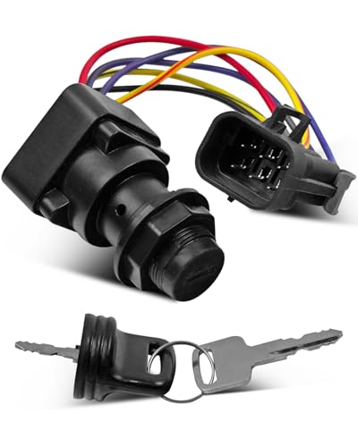 87-897716K01 Boat Engine 3 Position Ignition Key Switch with Harness Compatible with Mercury Marine Quicksilver Outboard Motor Replace 8M0059686 897716