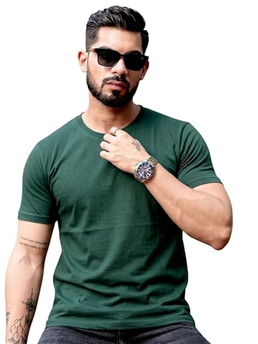 Image of RodZen 100% Pure Cotton Round Neck Regular Fit Plain Solid Half Sleeve T-Shirt Combo for Men & Boys (Pack of 2,3,4 Available in Size S to 2XL)