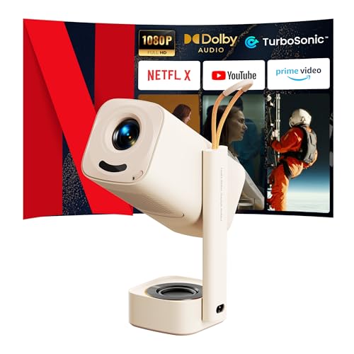 Image of Yaber T1 Pro Mini Projector with WiFi and Bluetooth, Dolby Audio & Turbo Sonic Bass, Auto Focus & Keystone, Native 1080 FHD with HDR10, Portable Projector for Outdoor Indoor Use