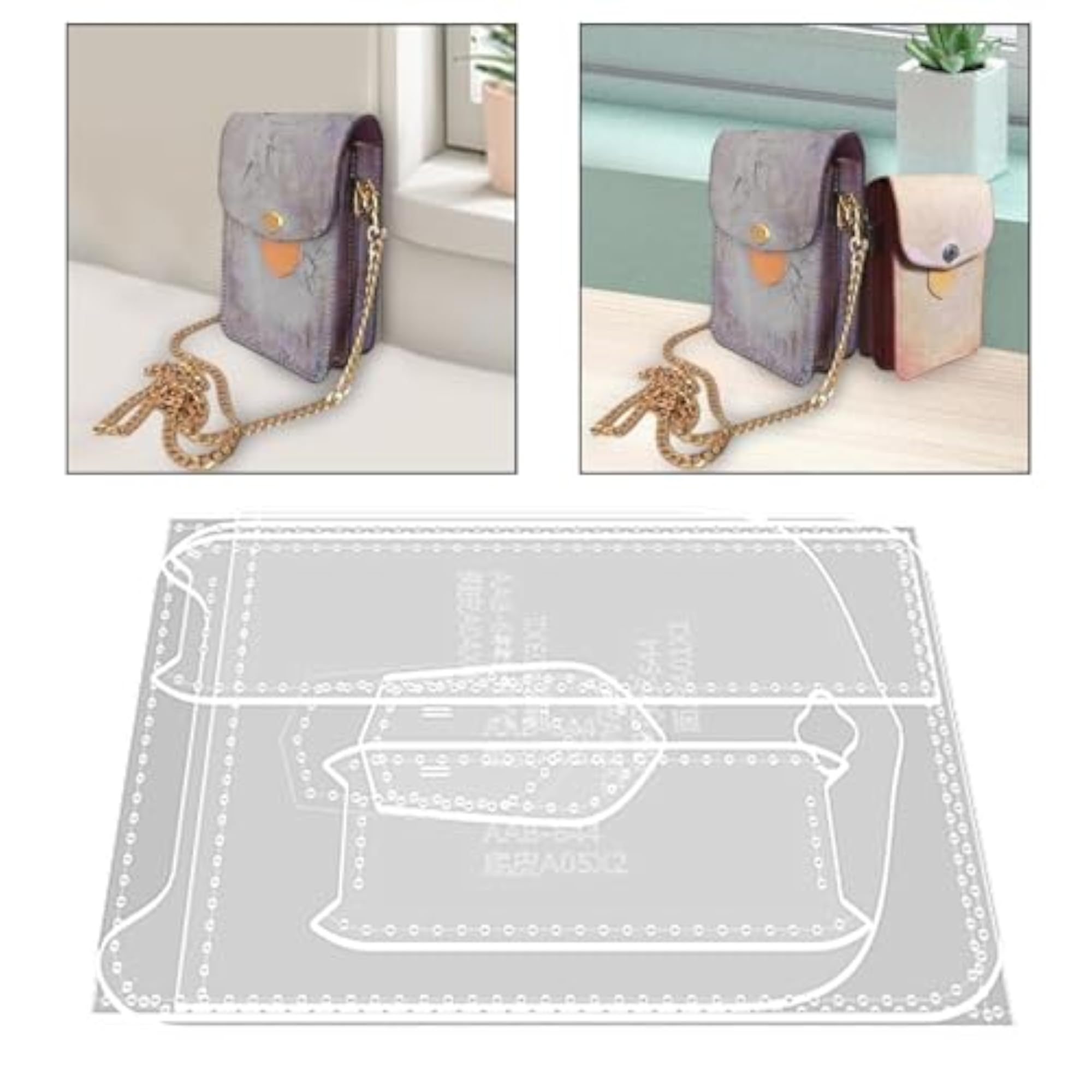DIY Leather Craft Clear Acrylic Template Tool Set