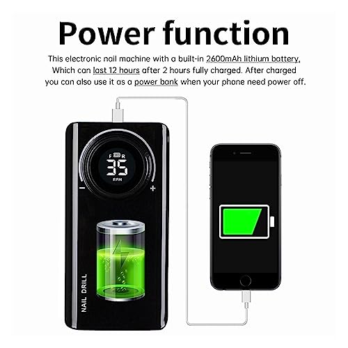 Nail-Grinding-Machine-35000RPM-Nail-Drill-Machine-with-LCD-Display-Rechargeable-Nail-Drill-for-Gel-Nail-Polish-Manicure-Professional-Milling-Machine-for-DIY-Home-or-Salon-Mani-Pedis