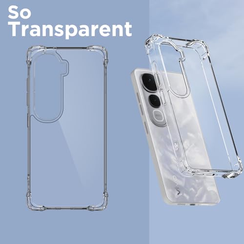 Image of Pikkme Back Cover for Vivo Y400 Pro 5G PC + TPU Clear Transparent Raised Edges Shockproof Protective Phone Bumper Case(Transparent)