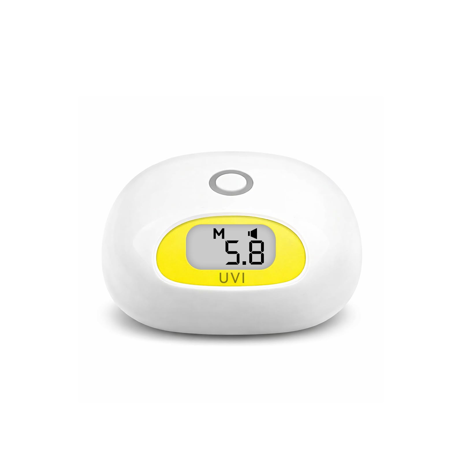Medidor de índice UV solar con recordatorio de dosis UV. Emite pitido de alerta al alcanzar el límite de dosis UV seleccionado. Sin límite de usos