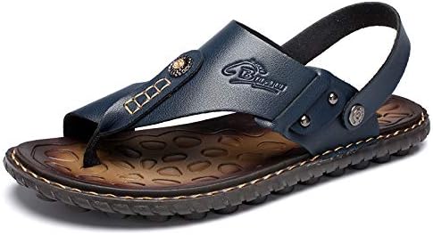 LUODENGLANGMens Sandals Indoor and Outdoor Beach Flip Flop Casual Thong Leather Slip On Two uses Athletic Slipper Soft