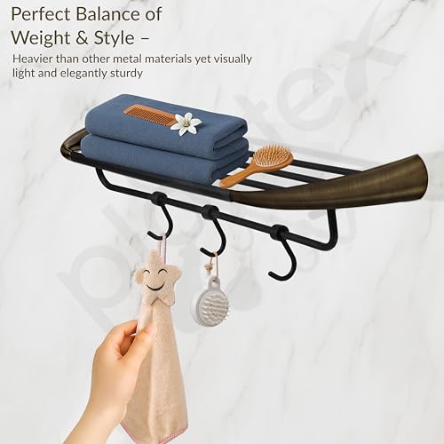 Image of Plantex Smero Pure Brass 24 inch Towel Rack for Bathroom /Towel Stand /Hanger /Towel Holder /Towel Bar /Bathroom Accessories - Contrive (Rich Antique)