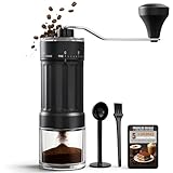 TRESTWAY Molinillo Cafe Manual 40 Ajustes - Tamper Profesional + Ebook Recetas GRATIS - Kit Barista Completo - Muelas Cerámicas - Portátil Espresso, Moka, French Press