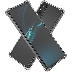 Hy+ Xperia 1 V Compatible SO-51D SOG10 A301SO Shockproof Case US Military MIL Standard Clear TPU Cover Strap Hole