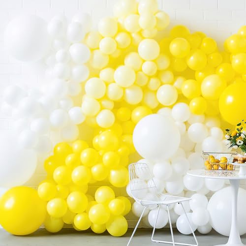 Image of PartyWoo Yellow Balloons 20pcs 18 Inch Yellow Latex Helium Balloons for Birthday Baby Shower Graduation Sunflower Anniversary Engagement Bee Hawaiian Beach Lemon Theme Party Decorations Yellow-Y55