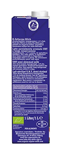 Berchtesgadener Land Bio Haltbare Bio-Alpenmilch 1.5% Fett, 12er Pack (12 x 1l)