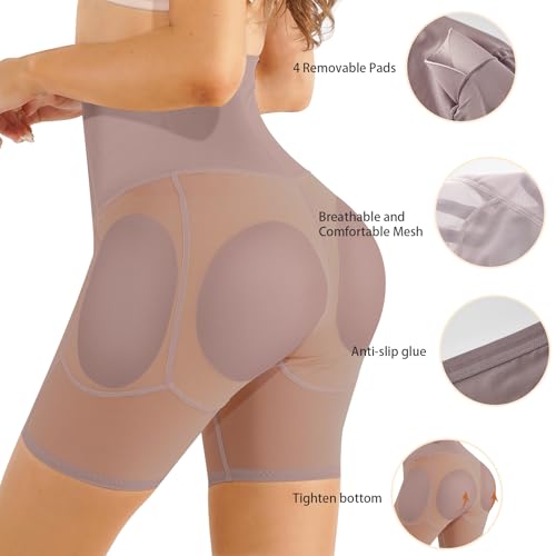 Image of Irisnaya Women Shapewear Control Panties Body Shaper Butt Lifter Padded Hip Enhancer Seamless Underwear Hi- Waist Short