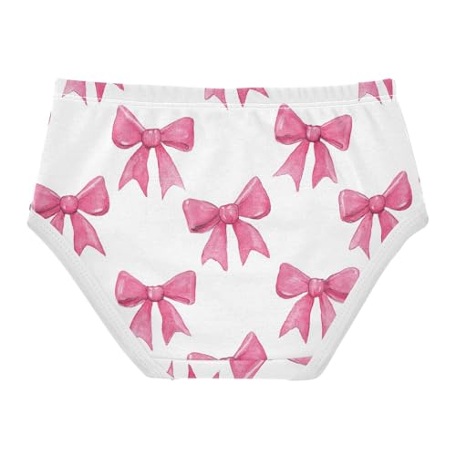 Wusikd Pink Bows White Girls' Underwear Cotton Girls Briefs Soft Toddler Underwear 2T2