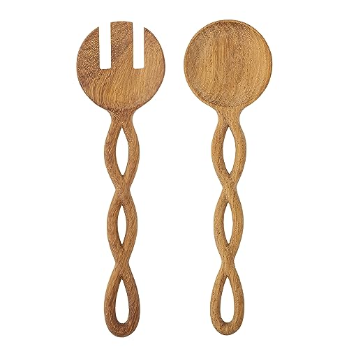 Bloomingville - Pinar Salad Servers, Nature, Doussie Wood (82064177)