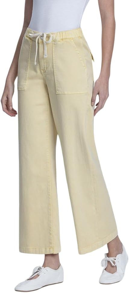 Lovervet by VERVET Women's High Rise Drawstring Waistband Baggy Wide Jeans