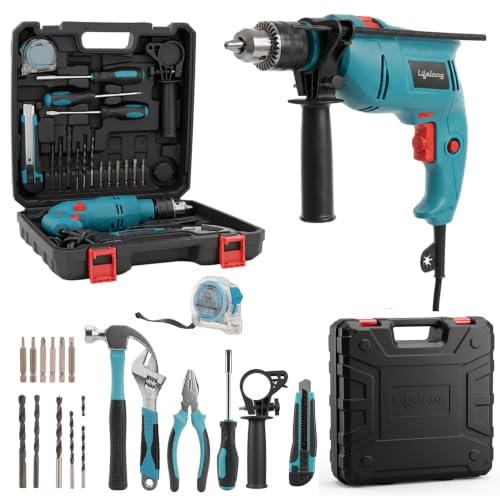 Image of Lifelong 550W Impact Hammer Drill Machine | Electric Drill Machine for Wall Drilling & Home Use | 23-Piece Tool Kit | 13mm Chuck | Variable Speed | Forward & Reverse | Full Copper Motor | Heavy Duty