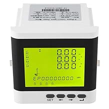 Oumefar Multi Function Three Phase Programmable Electric Watt Active Power Meter Volt Monitor High Precision Digital LED Ammeter Voltmeter LCD Display Panel