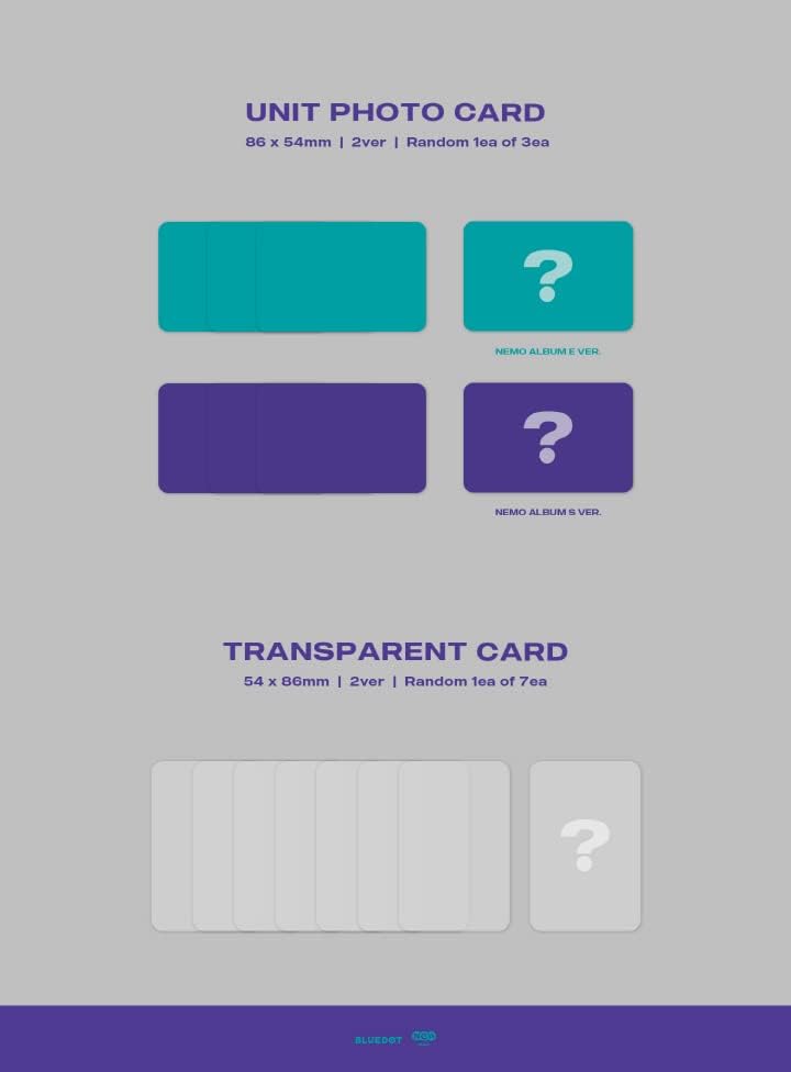 JUST B = (NEUN) 3rd Mini Album NEMO Platform Version Nemo card+Photocard+Unit photocard+Transparent card+Tracking (SET(E+S))