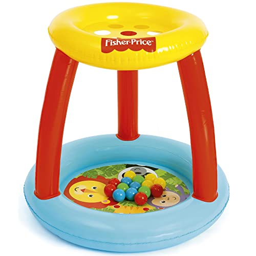 Fisher-Price Animal Friends Ball Pit -Inflatable, Indoor/ Outdoot Use, 35x33in, Includes 15 Play Balls, Preschool Ages 2+