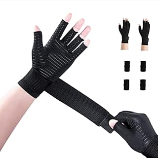 AovYoo 2 Pairs Wrist Support Arthritis Compression Gloves Raynauds Gloves Rheumatoid Osteoarthritis Carpal Tunnel -Relief Tendonitis Hand Pain (L-XL)