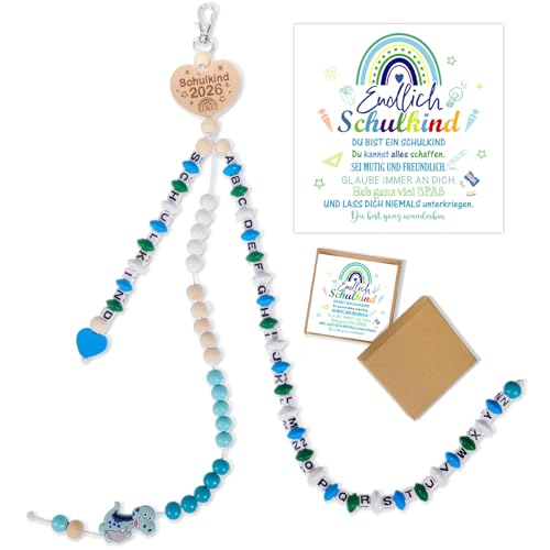HOWAF Einschulung Geschenk Jungen Rechenkette Dino Rechenkette Schulkind 2026 mit Gru?Karte Geschenkbox fr Rechenhilfe Grundschule Schultte Fllung Schulanfang Geschenk Glcksbringer