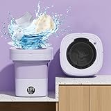 Mini lavatrice portatile, lavatrice pieghevole, piccola lavatrice pieghevole con asciugatrice centrifuga, per viaggi, appartamento, calzini, biancheria intima (blu, 14 l)