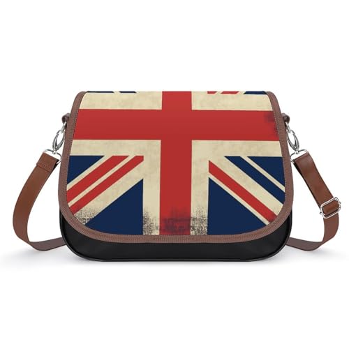 VTCTOASY UK Flag Leather Satchel