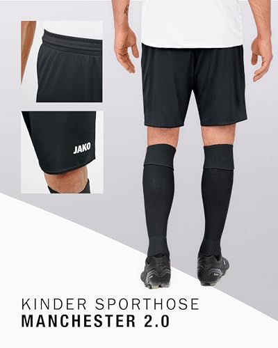 JAKO Kinder Sporthose Manchester 2.0, Schwarz, 164