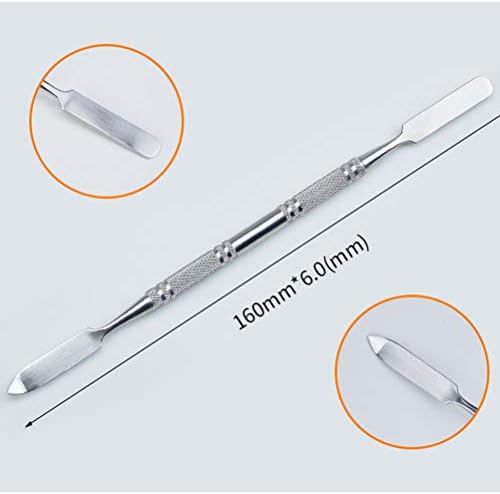 Healifty Stainless Steel Double Spatula Ointment Spatula for Make Up Pallets (Silver)