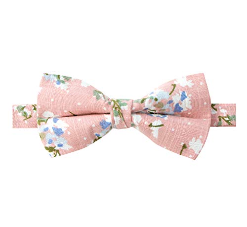 Spring Notion Men's Cotton Floral Print Bow Tie, 18-Light Pink #TOP19
