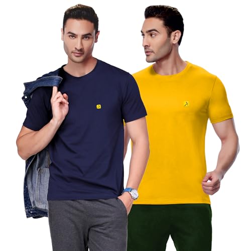 Image of AMUL COMFY Men's Cotton Plain Round Neck Half Sleeve Casual T-Shirts