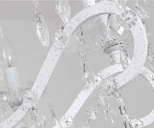 Chandelier cristal rétro blanc suspendu pour plafond et bar - 5