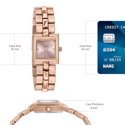 Image of Sonata Poze 8 Quartz Analog with Pink Dial IP Rose Gold Alloy Strap Watch for Women - SP80171WM01W