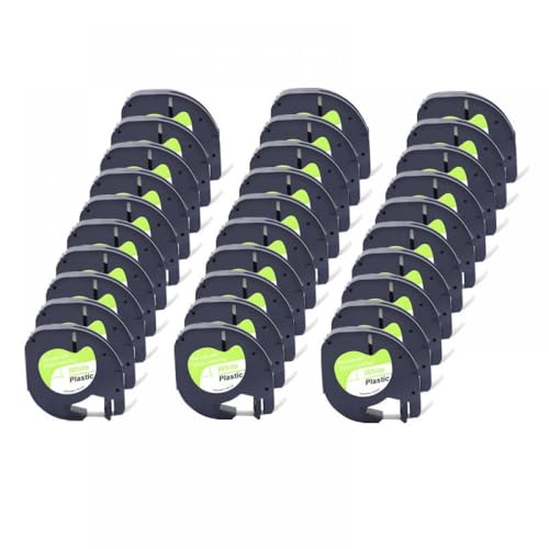 �}���`�J���[�v���X�`�b�N���x���e�[�v12mm LT100H LT100T�p��10 20 30 50PCS�ŗ��p�\�ȃ��x�����[�J�[�ƌ݊���(White-30pcs)