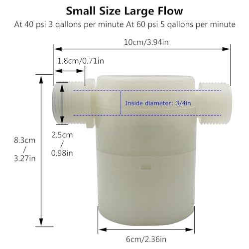 Image of Water Float Valve, Water Level Control Water Tank Traditional Float Valve Upgrade 2 PCS(3 /4 inch, side inlet)