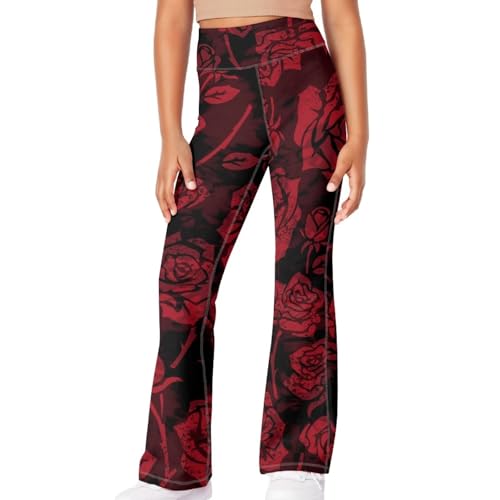 Dolyues Girls Flare Leggings Kids Bell Bottom High Waisted Flare Yoga Pants for Dance Activewear Size 5-14 Years4
