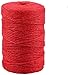 Red Jute Twine,328 Feet 2mm 3 ply Colorful Jute Twine Best Arts Crafts Gift Twine Durable Packing String
