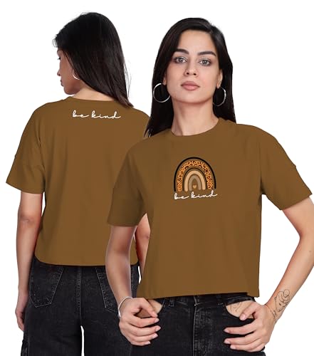 Image of SHODOX Women's 100% Cotton Regular Fit Printed Half Sleeve T Shirt Casual Summer Wear Soft Breathable Top Daily Comfort Style