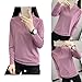 Winnrchan Soft Quick-Dry Women's Stand Collar Golf Hiking Stretch Long Sleeve T-Shirt Skin-Friendly Summer Outdoor Casual Wear Dusty Purple XX-Large